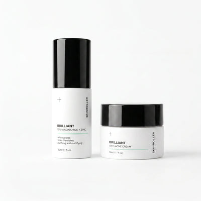Skinroller Brilliant Anti-Acne Kit - Niacinamide serum och ansiktskräm mot finnar