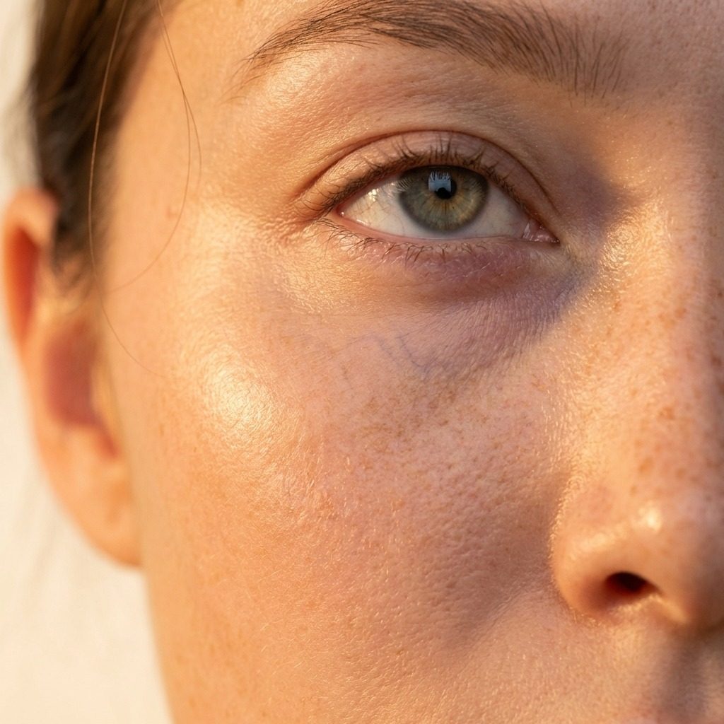 Image of Mörka ringar - hudproblem närbild | Skinroller