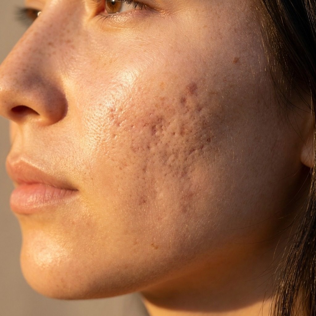 Image of Mot ärr - hudproblem närbild | Skinroller