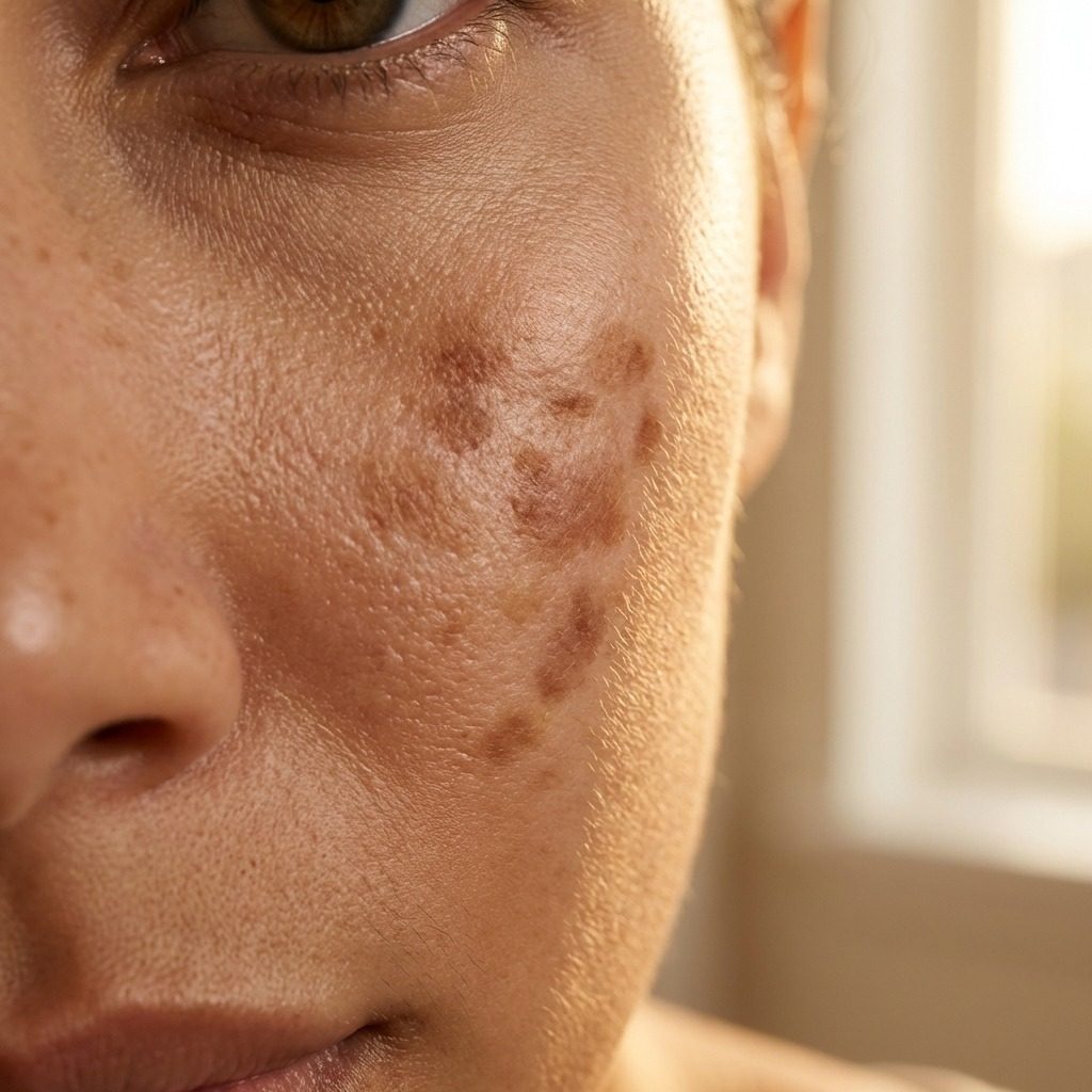 Image of Hyperpigmentering - hudproblem närbild | Skinroller