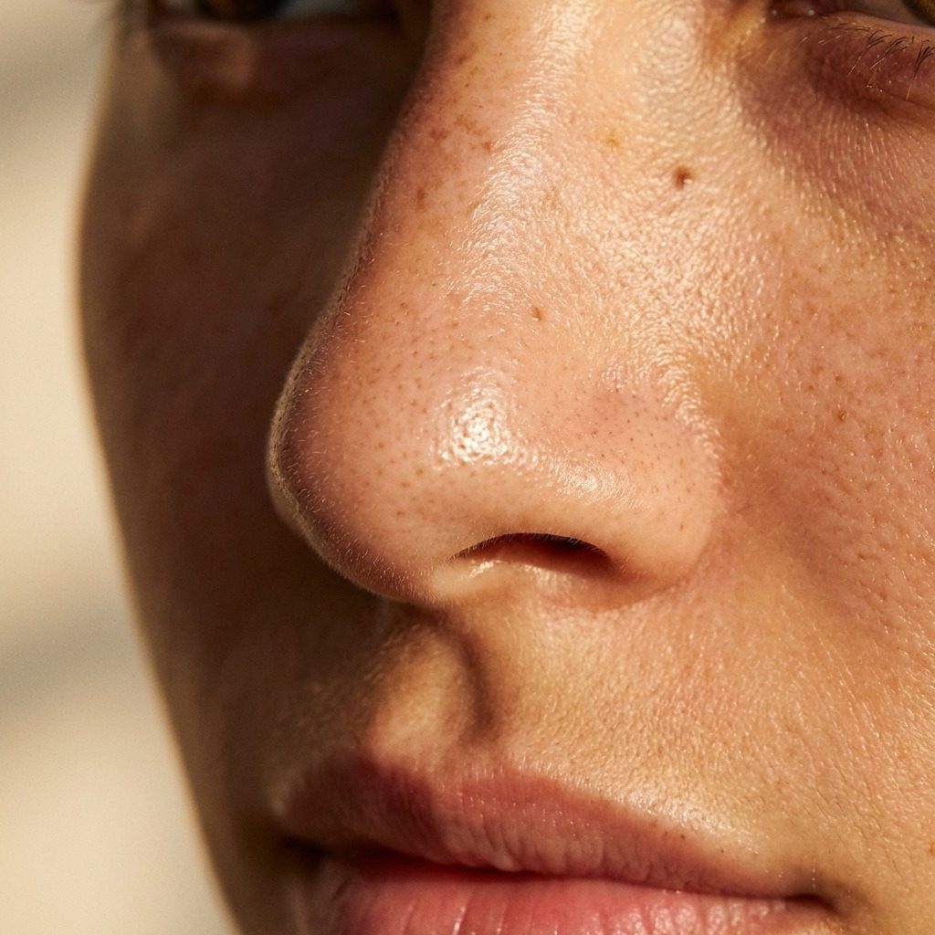 Image of Stora porer - hudproblem närbild | Skinroller