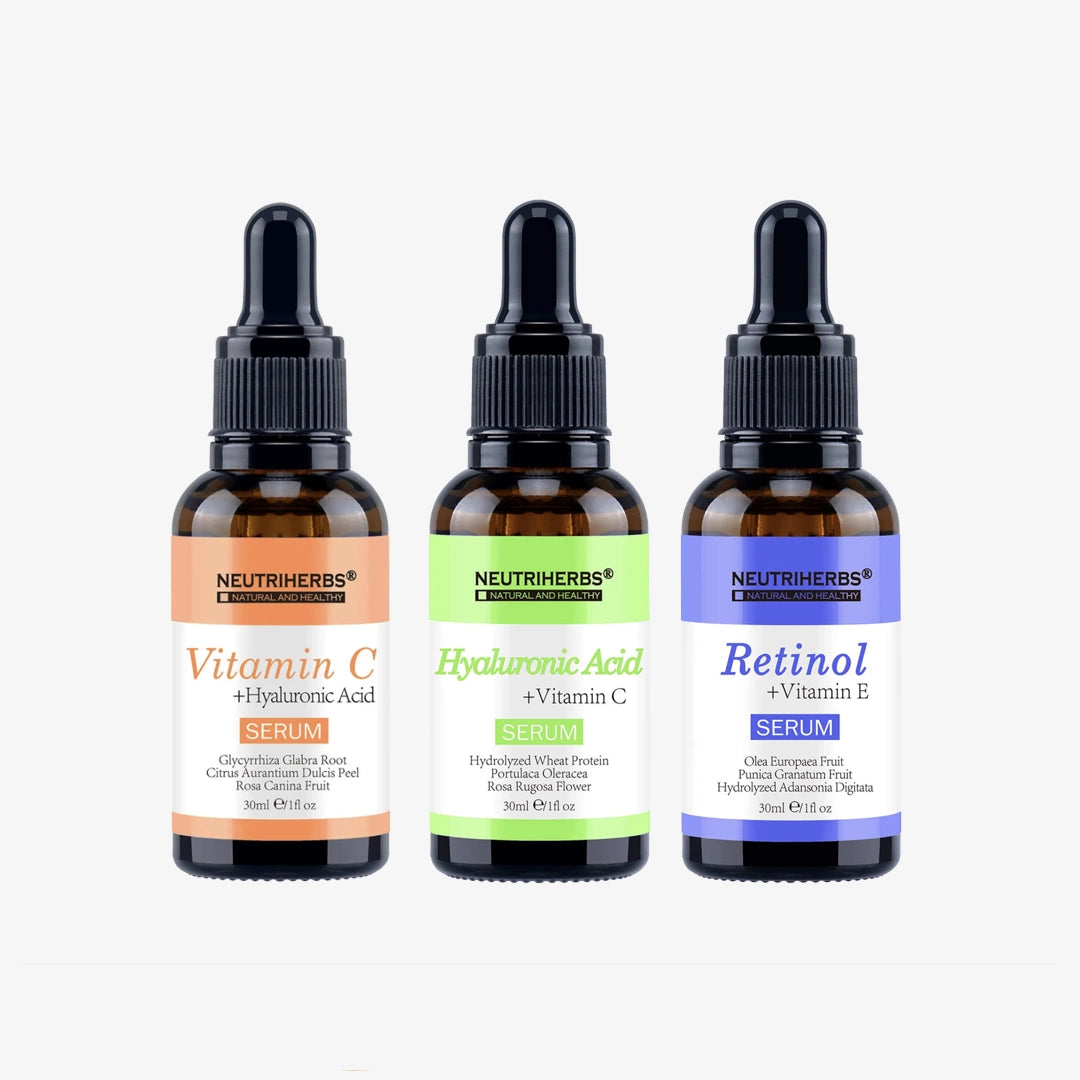 3-pack Serum Kit - Vitamin C, Hyaluronsyra, Retinol - 30 ml