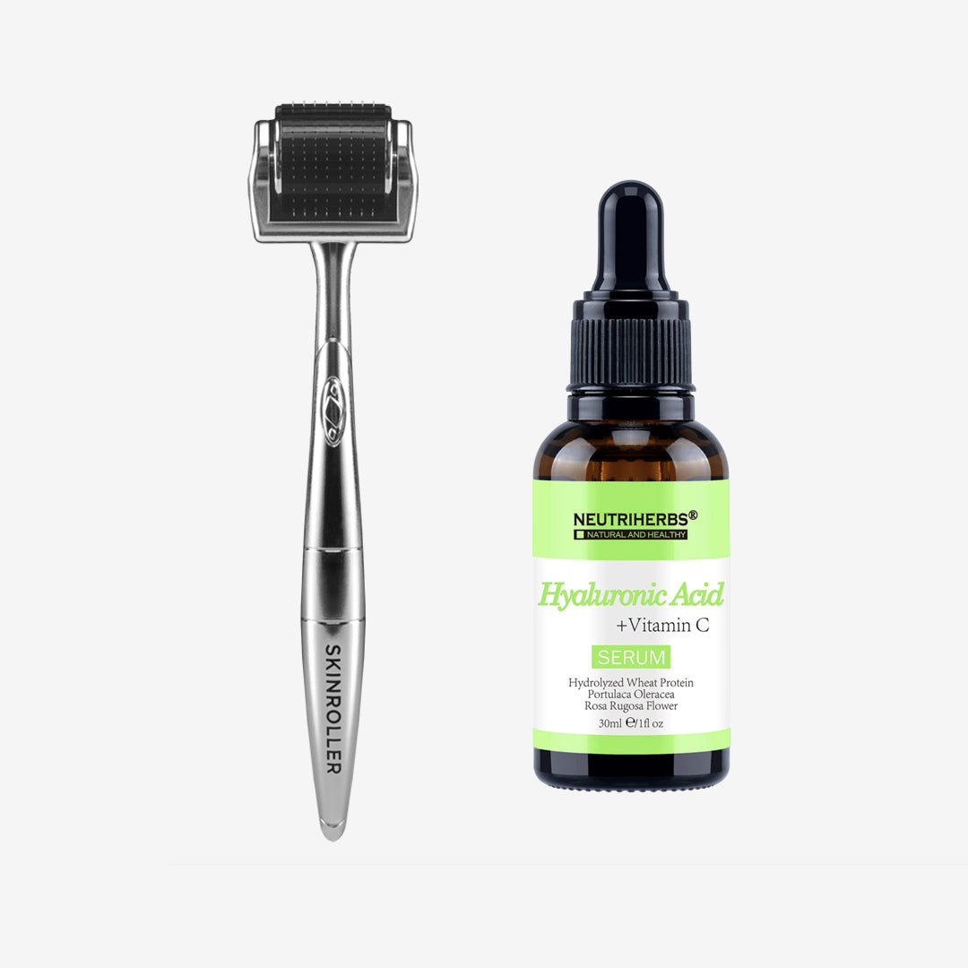 Skinroller PRO + Hyaluronic Acid Serum & Vitamin C