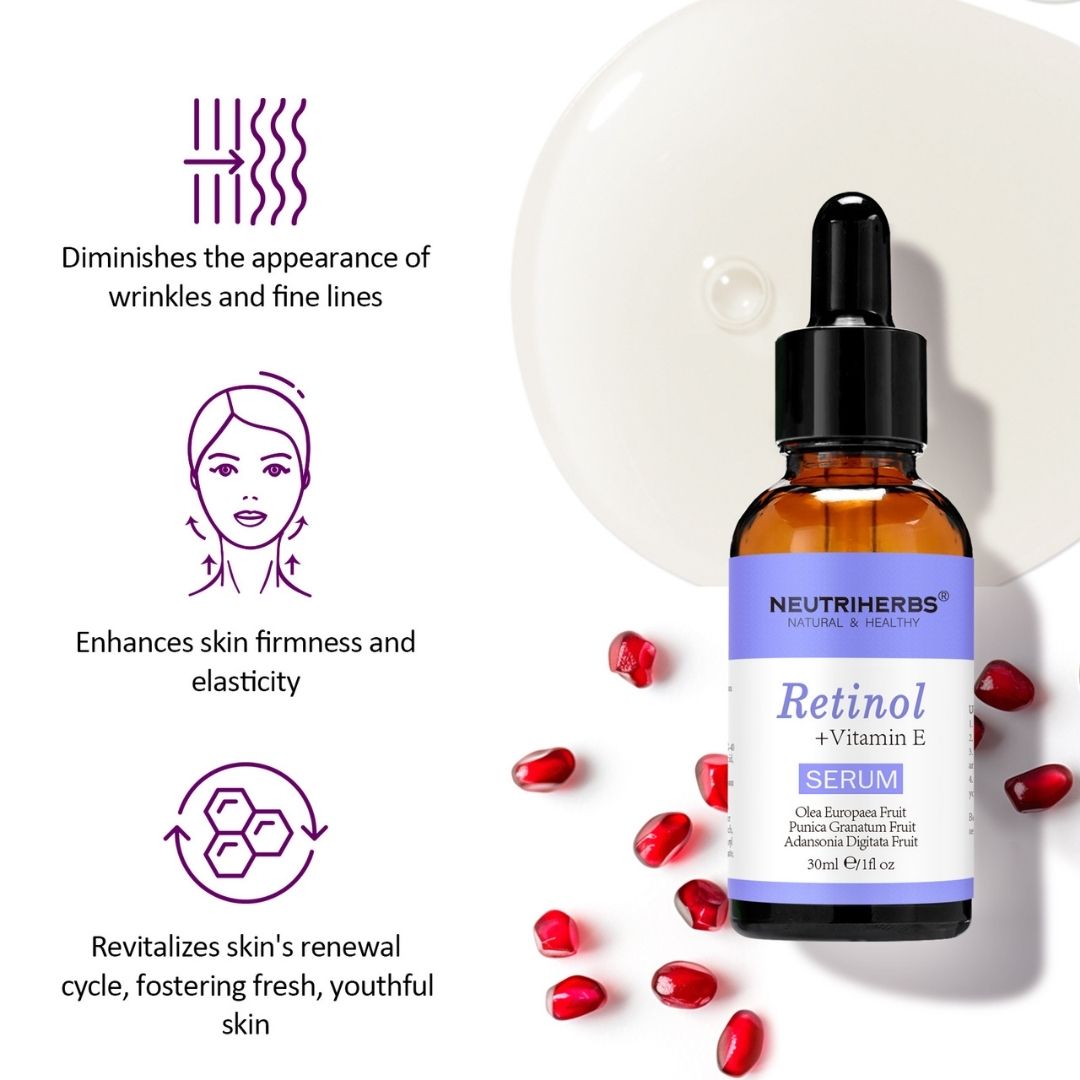 Retinol (Vitamin A) +Vitamin E Serum - 30 ml (0.25%) - Neutriherbs