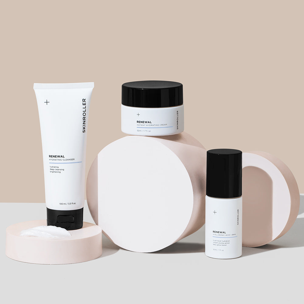 Image of Återfuktande 3-stegskit - Ansiktskräm, rengöring & serum