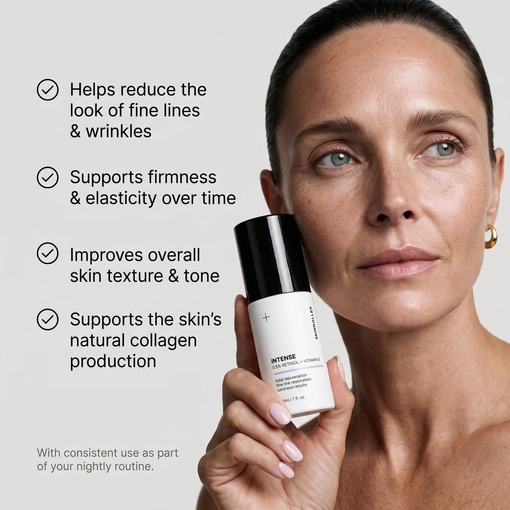Intense 0.5% Retinol + Vitamin E serum – fördelar