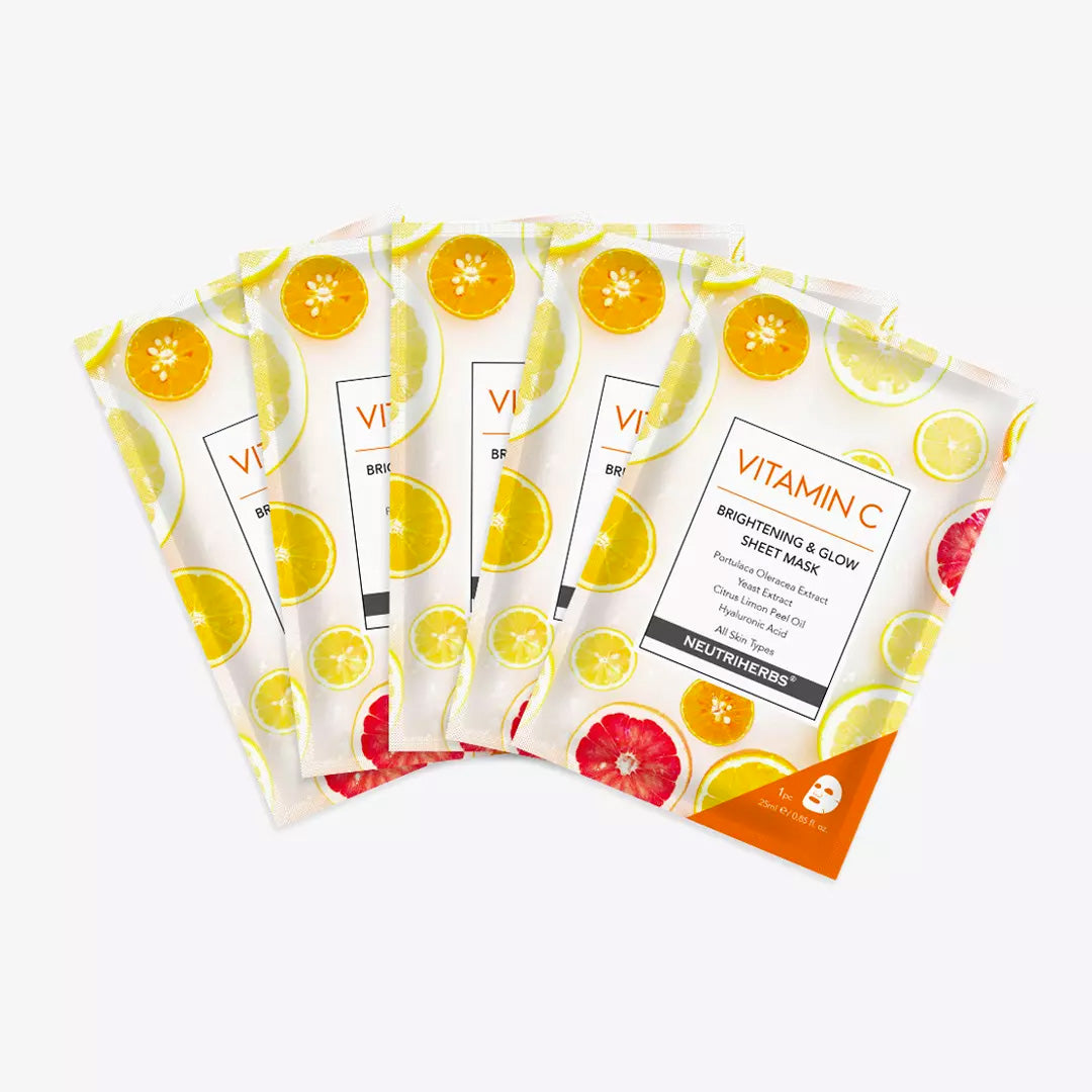 Image of Vitamin C Brightening & Glow Sheet Mask 5-pack - Neutriherbs