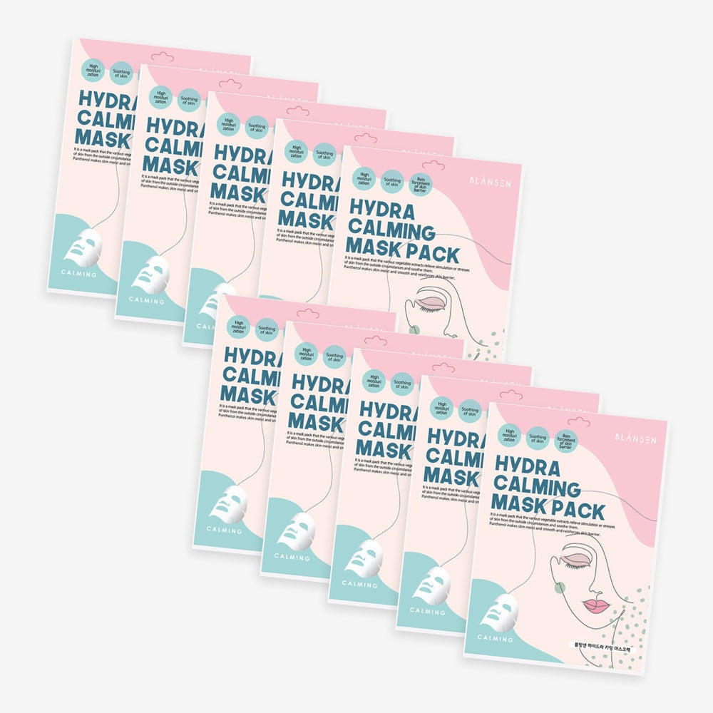 Image of 10 st Blansen Hydra Calming Mask Pack – koreanska sheet masks