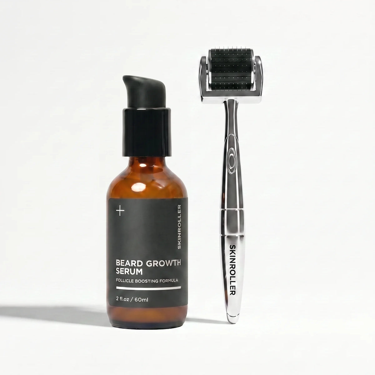 Skinroller PRO dermaroller and Beard Growth Serum - 2-step microneedling beard growth kit