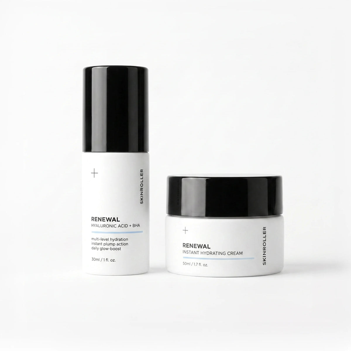 Skinroller Renewal Hydrating Kit - Hyaluronsyra serum och återfuktande ansiktskräm