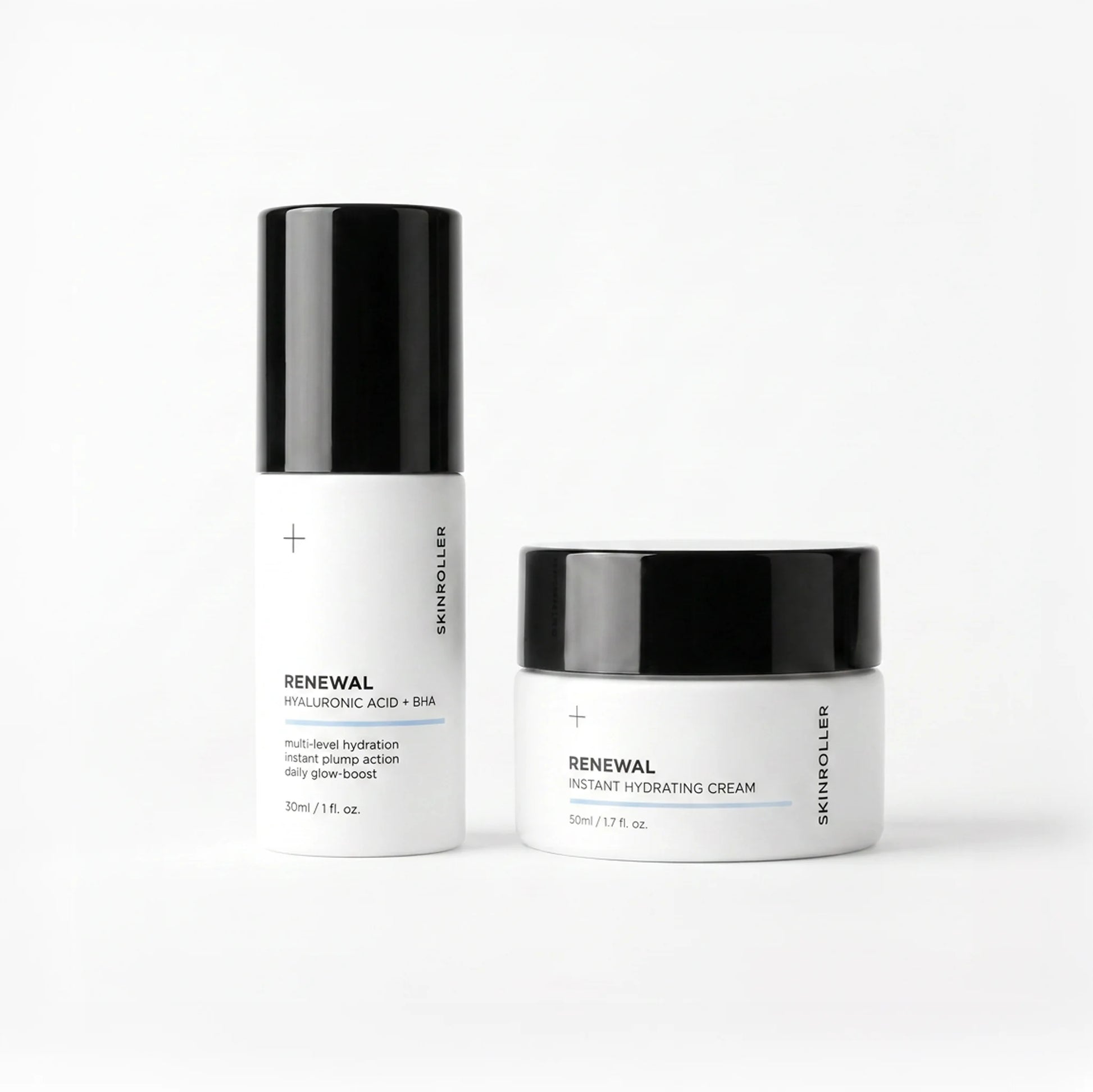 Skinroller Renewal Hydrating Kit - Hyaluronsyra serum och återfuktande ansiktskräm